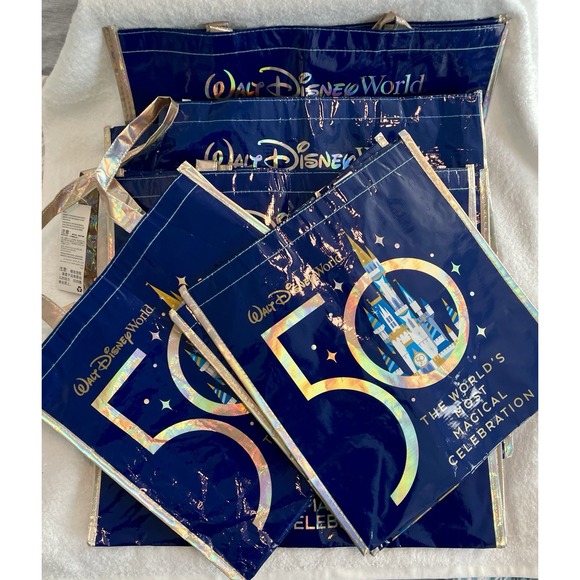 Huge Lot Walt Disney World 50th Anniversary Reusable Bag WDW Gift Tote RARE - Picture 12 of 12